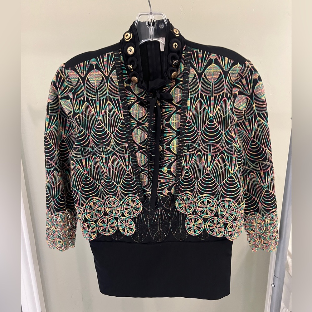 Maison Mayle La Feminine Embroidered Blouse - Size 6 (runs small)